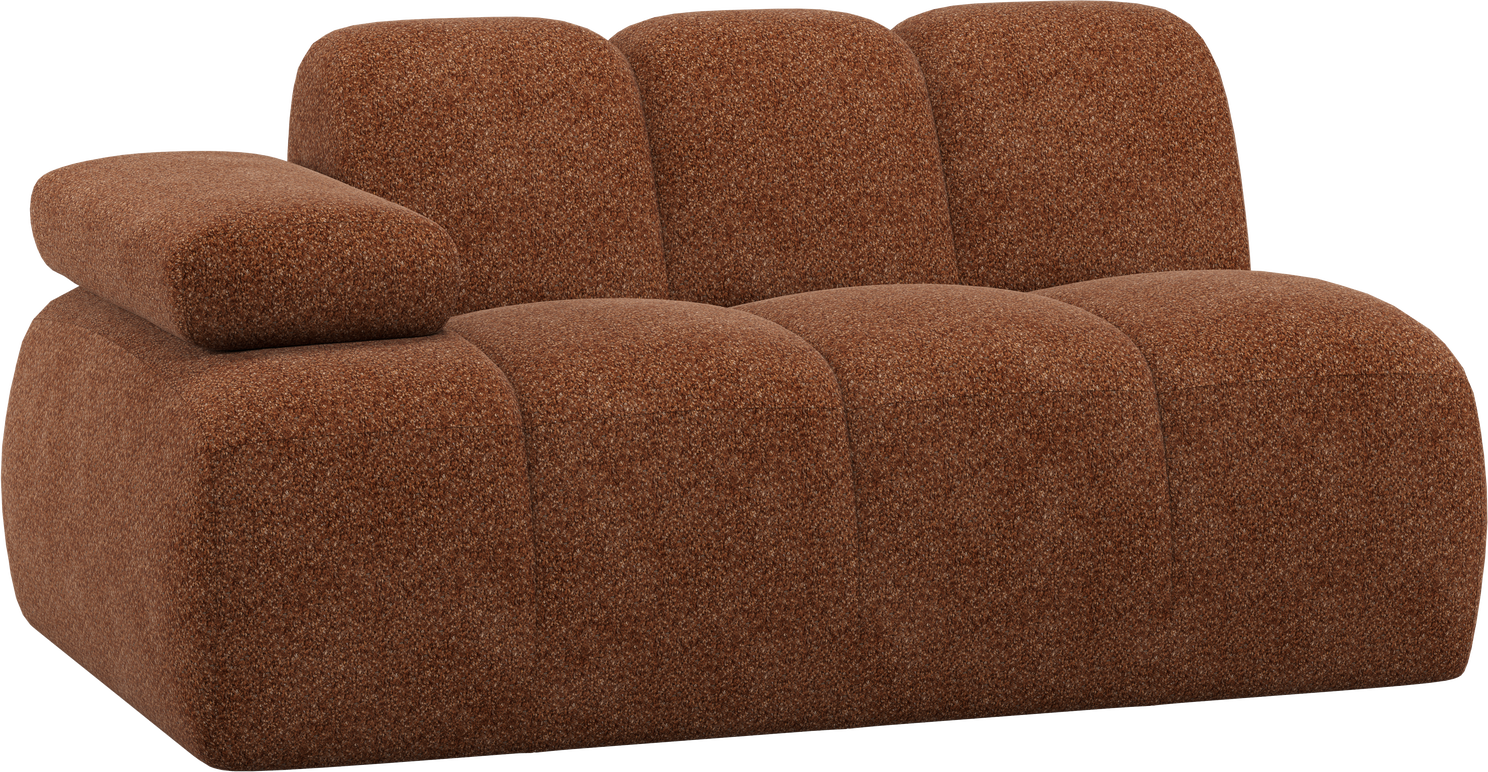 Modulsofa Woood Mojo -pers Venstre Rustbrun Chenille Loungemodul 164