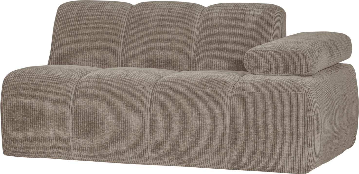 Modulsofa Woood Mojo -personers Element Højre Ribstof Mørk Sand Jacquard Fløjlsagtig
