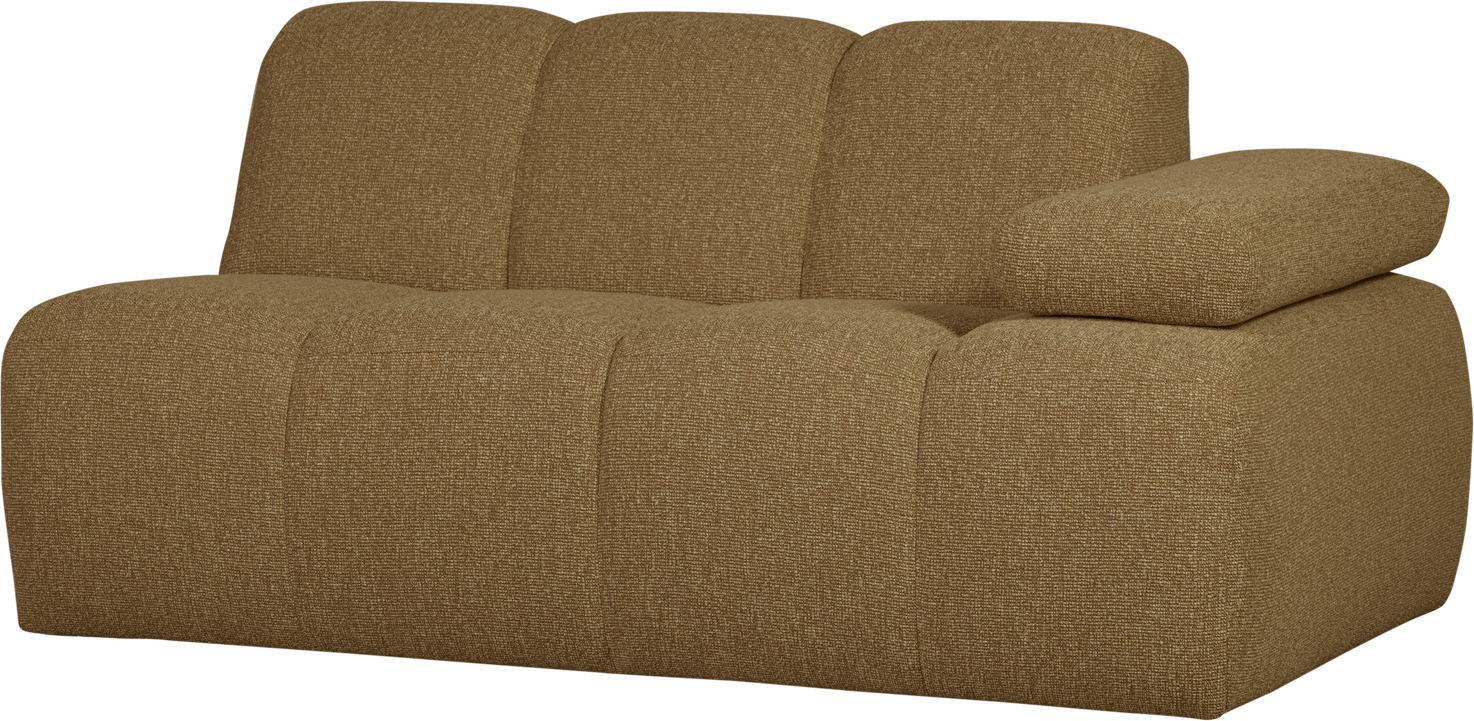 Modulsofa Woood Mojo -pers Højre Gul Brun Melange Bouclé Justerbart Armlæn 100 Polyester