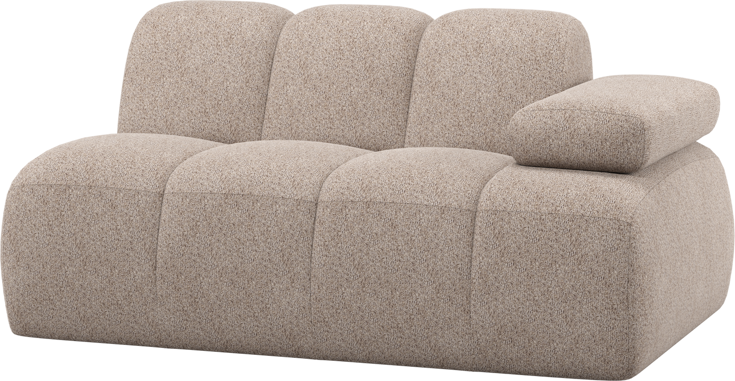 Modulsofa Woood Mojo -personers Sofamodul Højre Mørk Sand Chenille Manuelt Justerbare Armlæn Martindale 100 000