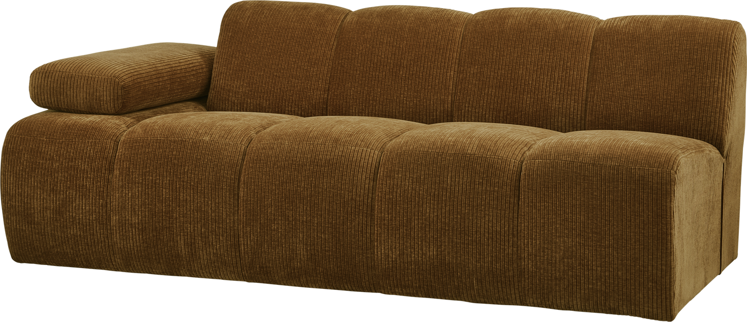 Modulsofa -personers Woood Mojo Honninggul Ribstof 100 Polyester Sofamodul Med Armlæn Venstre
