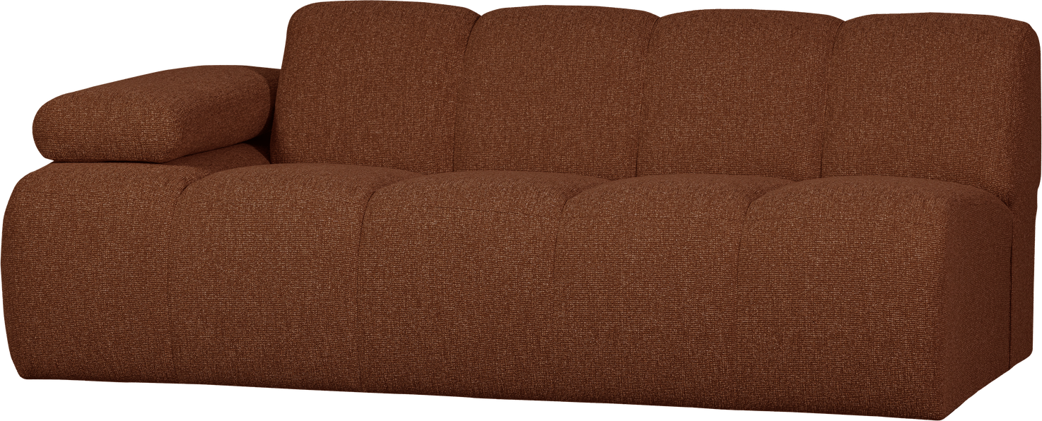 Modulsofa Woood Mojo -personers Venstrevendt Armlæn Rustbrun Melange Bouclé 100 Polyester