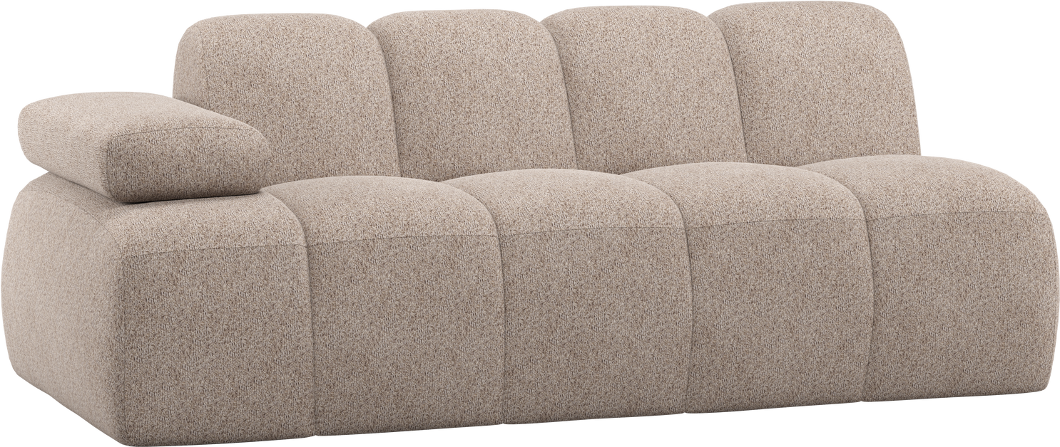 -personers Modulsofa Woood Mojo Valley Chenille Mørk Sand Venstre Armlæn B204xd97xh74