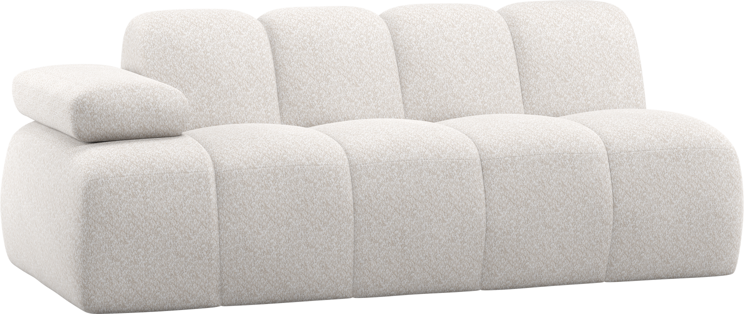 Modulsofa Woood Mojo -personers Sofa Ecru Valley Chenille Armlæn Venstre