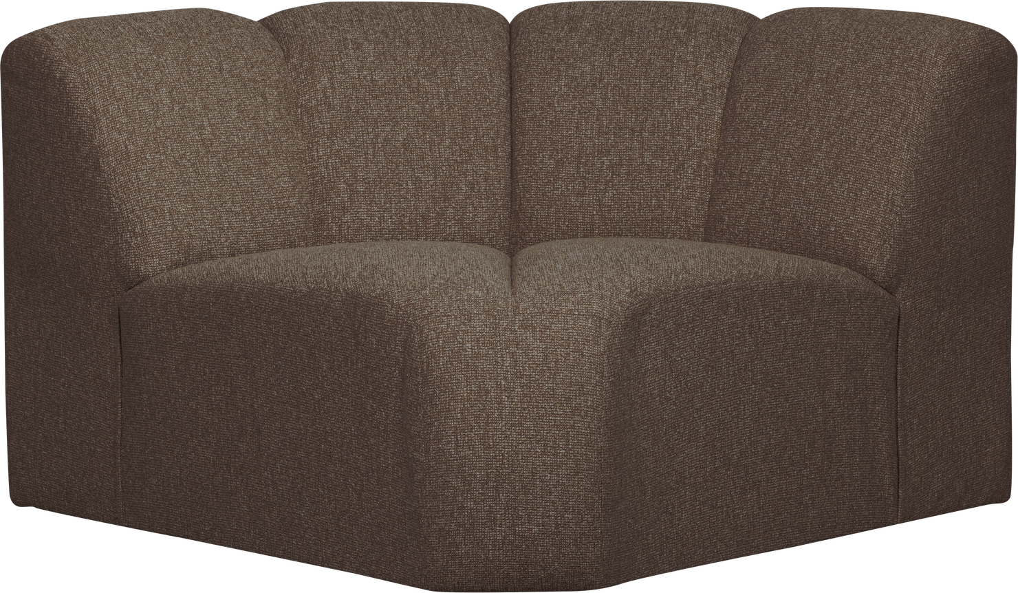 Modulsofa Woood Mojo Hjørnemodul Brun Melange Bouclé Fast Polstring 110x110