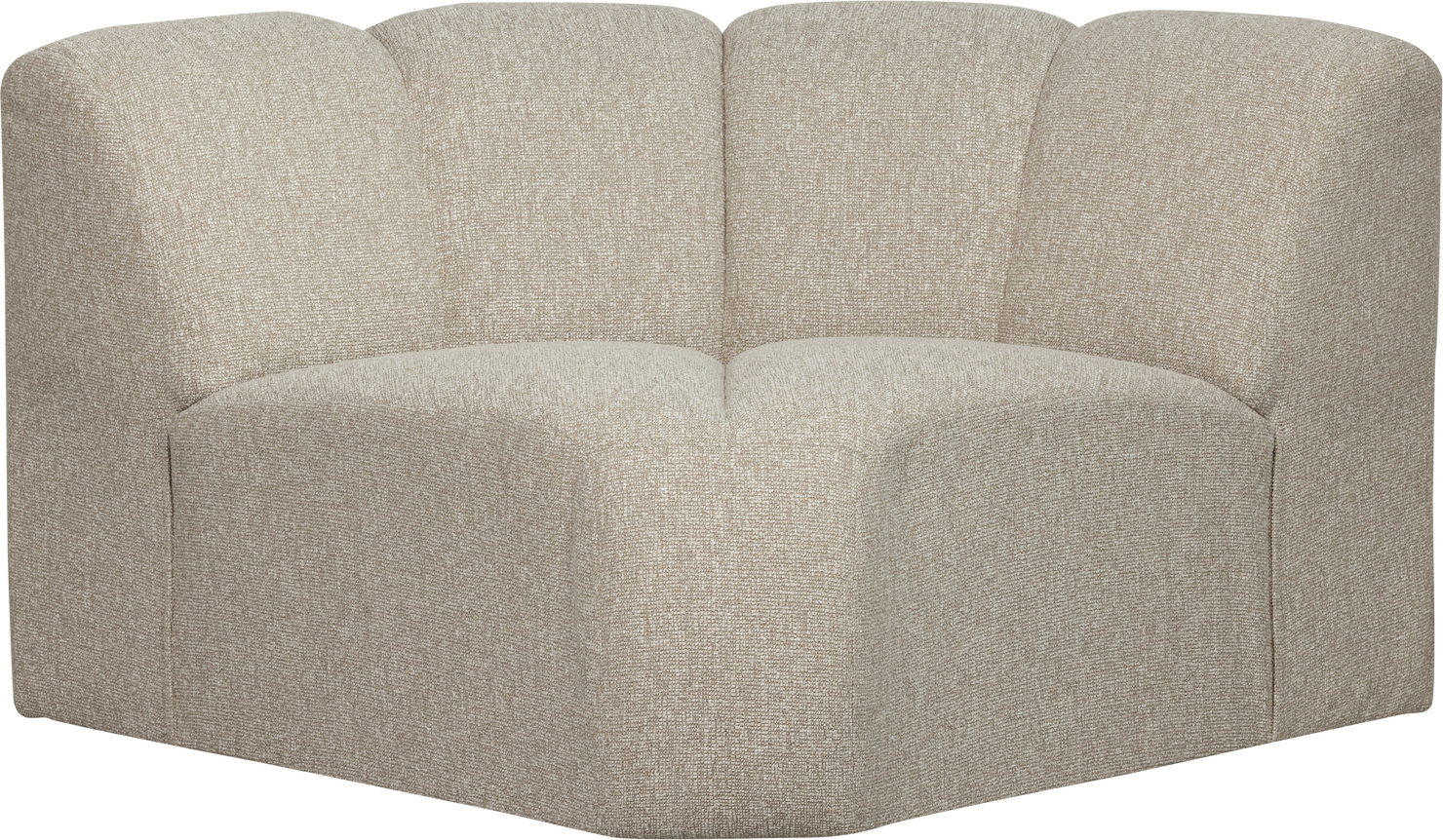 Modulsofa Woood Mojo Hjørnemodul Bouclé Polyester Beige Melange 110x110 Fast Slidstærk