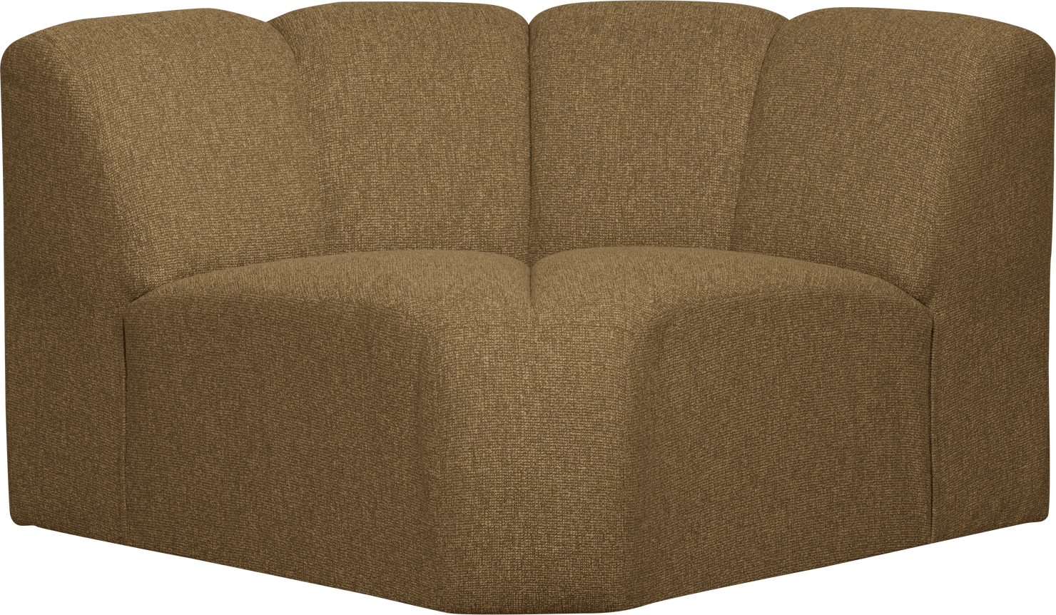 Modulsofa Woood Mojo Hjørnemodul Bouclé Gul Brun Melange Fast Struktur Martindale 100 000