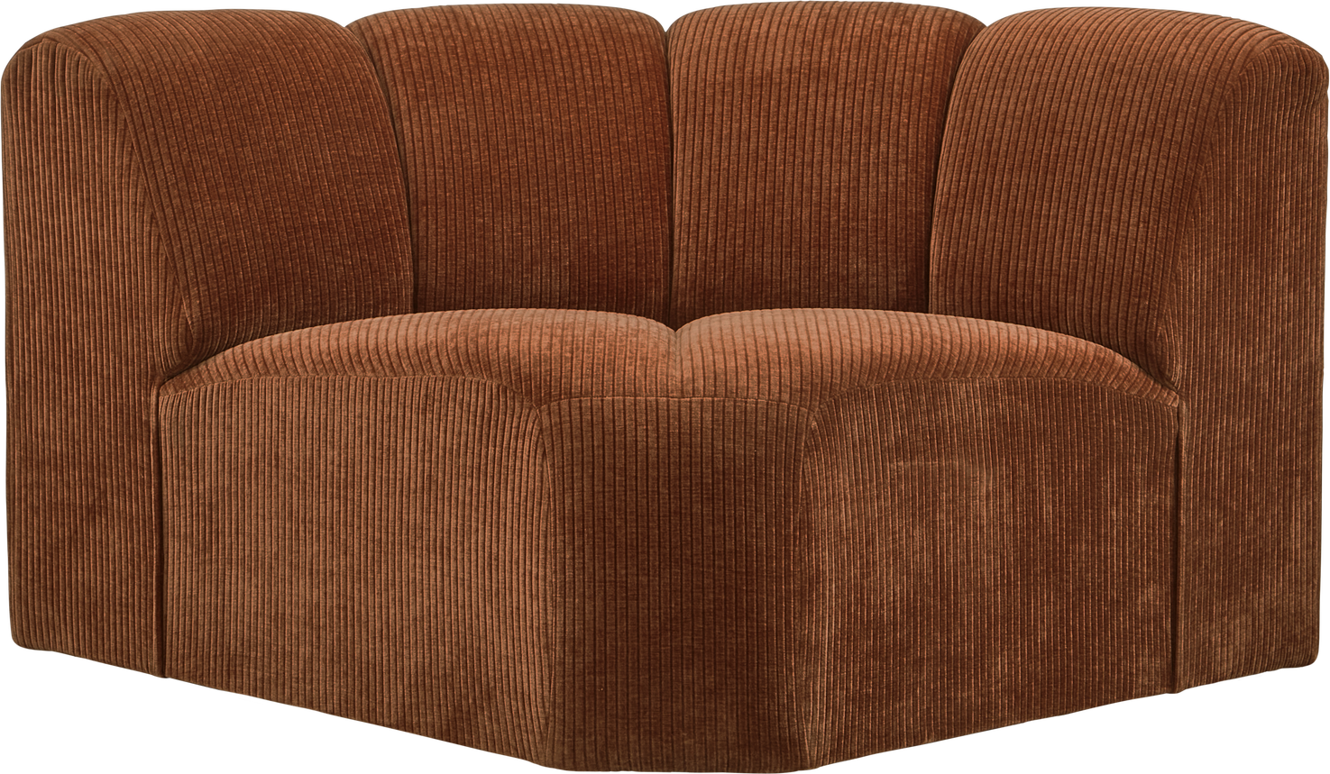 Hjørneelement Woood Mojo Modulsofa Rustbrun Ribstof Fløjlsagtig 110x110