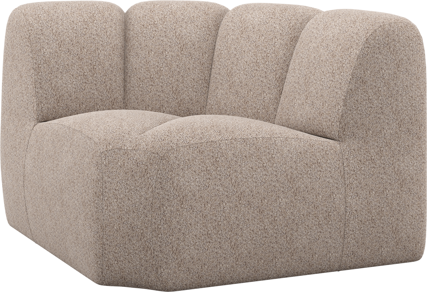 Hjørneelement Hjørnemodul Woood Mojo Modulsofa Mørk Sand Chenille 110x110