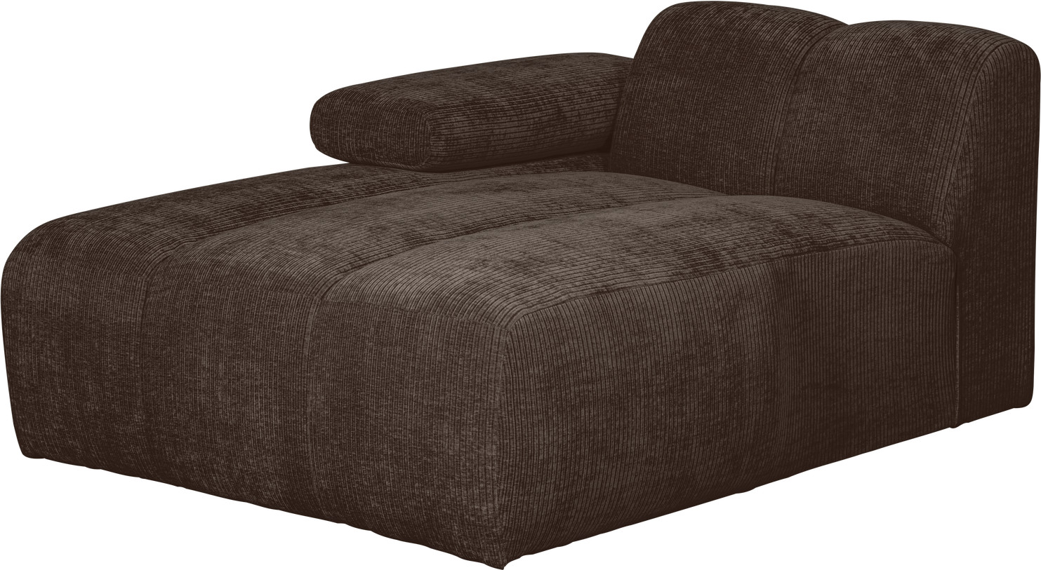 Modulsofa Woood Mojo Chaiselong Modul Venstre Brun Ribstof Fløjlsagtig 100 Polyester 162 Dyb
