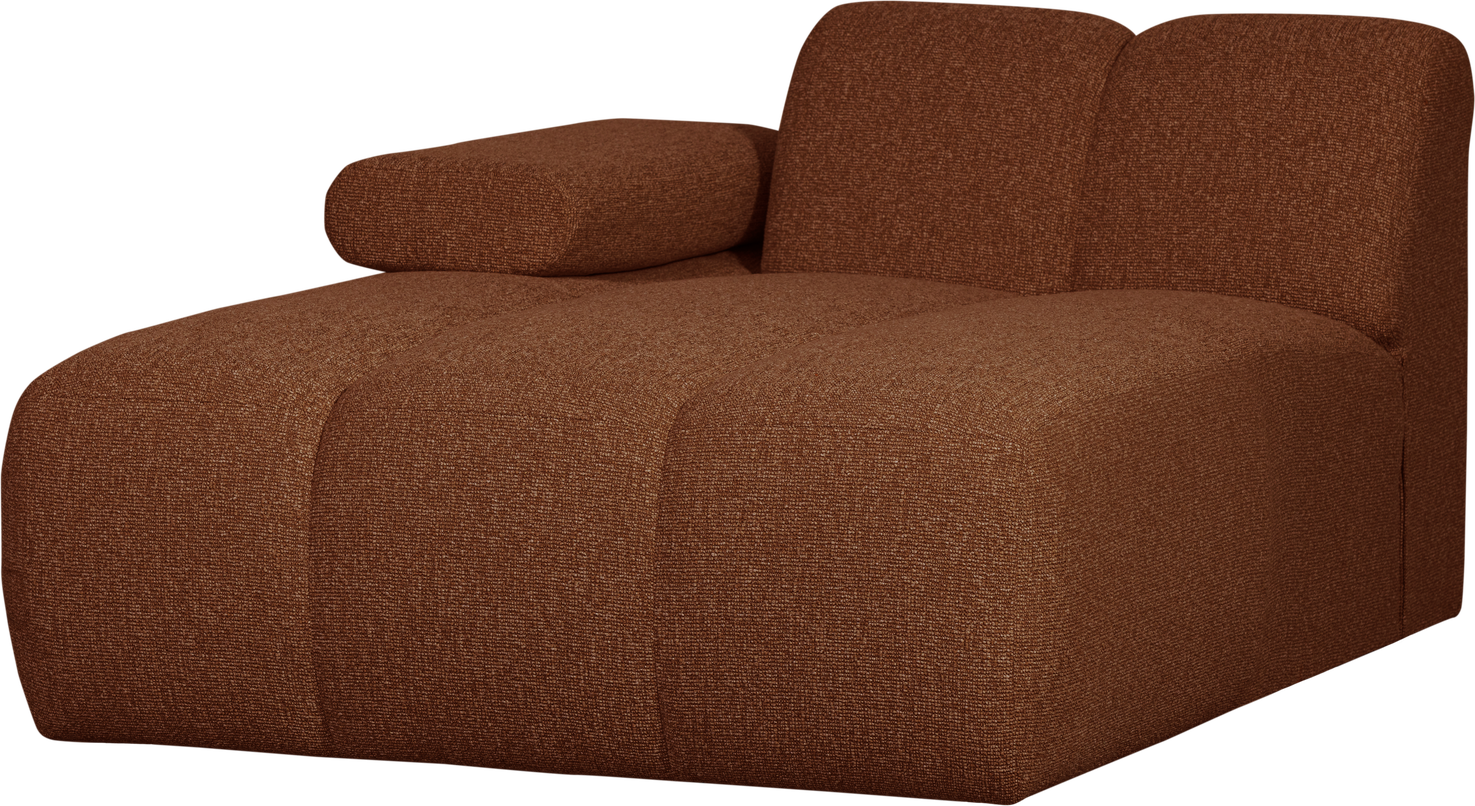 Modulsofa Woood Mojo Venstre Chaiselong Rustbrun Melange Bouclé 100 Polyester Fast Greb