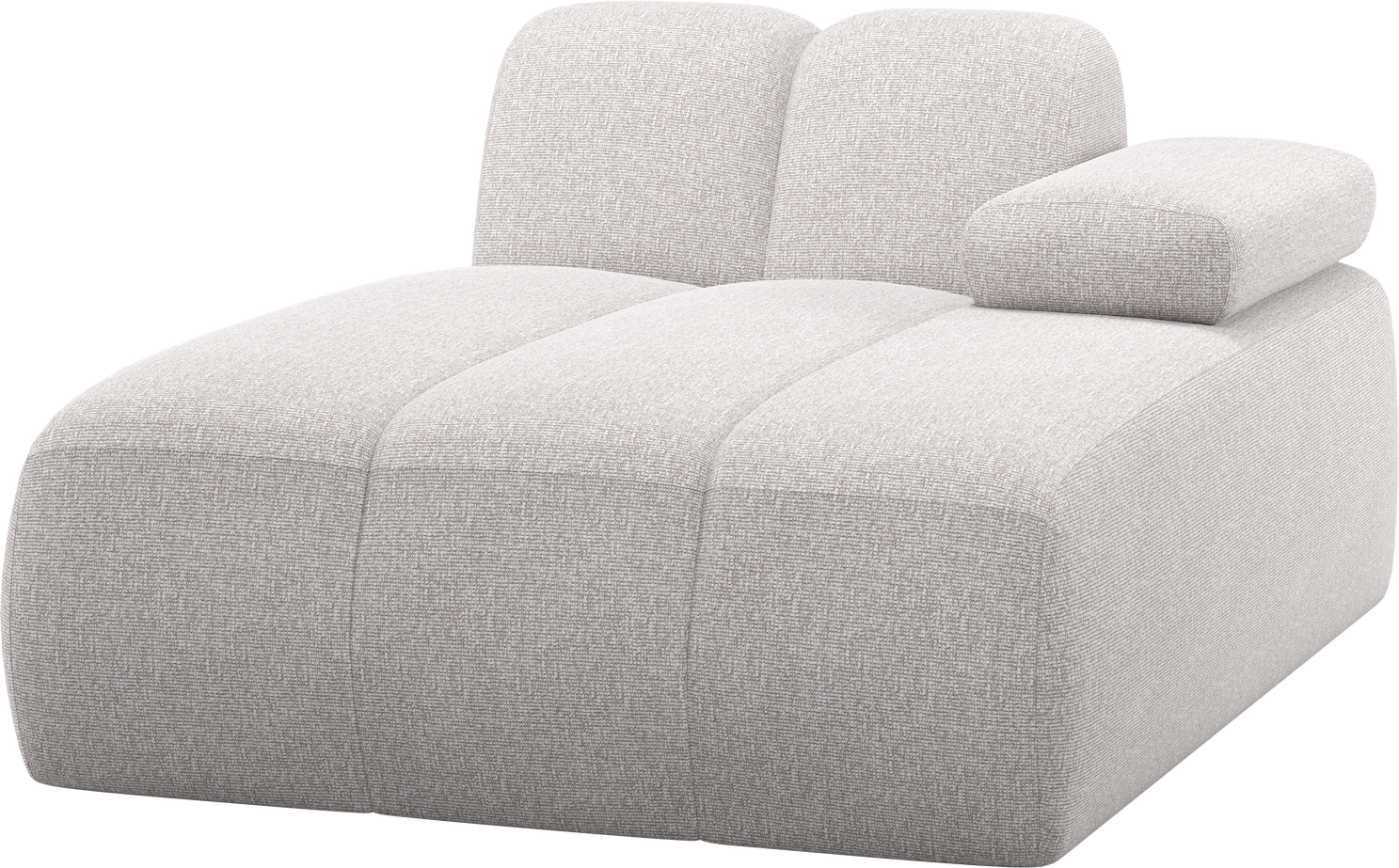 Modulsofa Chaiselong Højre Woood Mojo Bouclé Ecru Melange 100 Polyester Manuelt Justerbare Armlæn