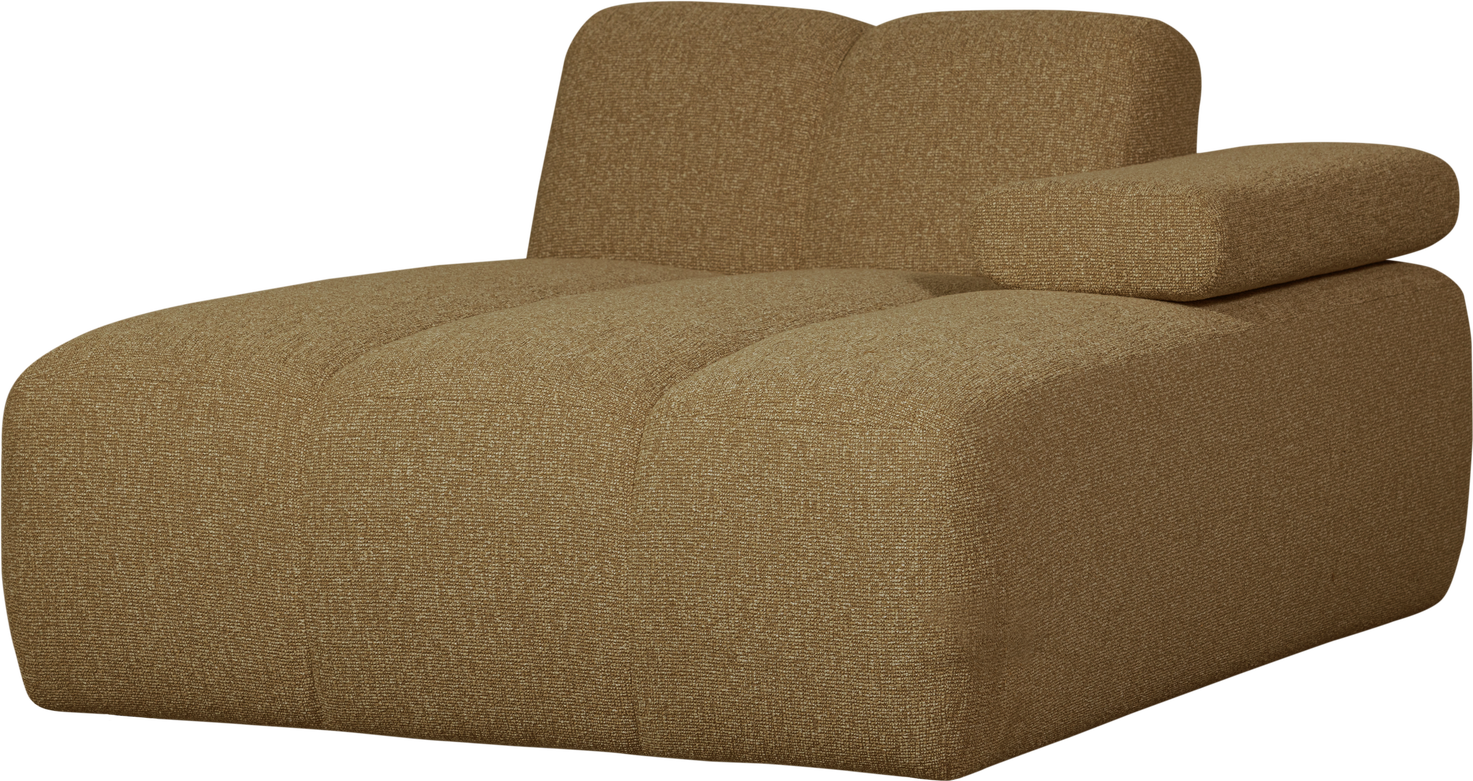Modulsofa Woood Mojo Chaiselong Modul Højre Bouclé Gul Brun Melange 124x162 100 Polyester