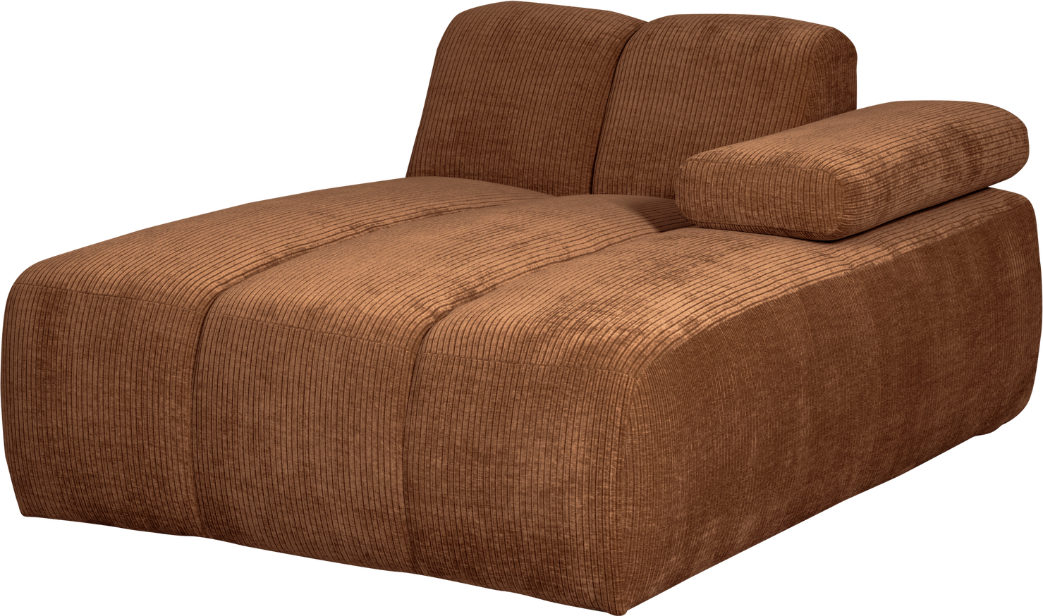 Modulsofa Chaiselong Woood Mojo Rustbrun Ribstof Fløjlsagtig 100 Polyester Højre Modul Justerbare Armlæn