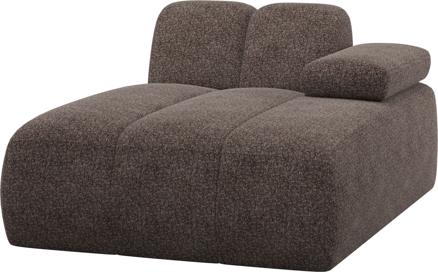 Modulsofa Woood Mojo Chaiselong Højre Brun Valley Chenille 284x160 Justerbare Armlæn