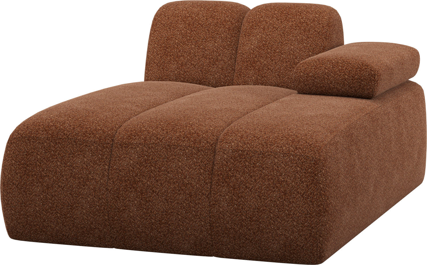 Modulsofa Woood Mojo Højre Chaiselong Rustbrun Valley Chenille 284x160