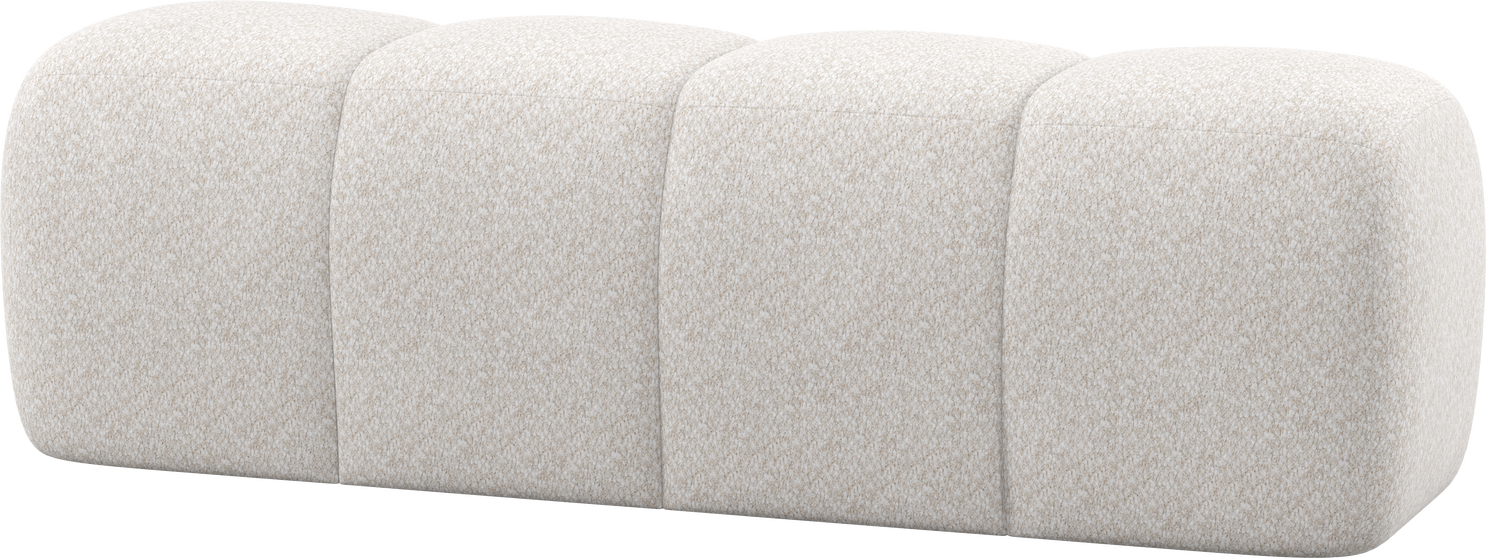Spisebænk Woood Mojo   Ecru Chenille  Uden Ryg  164ã 45ã 49    Blød Voluminøs Bænk Sofabænk