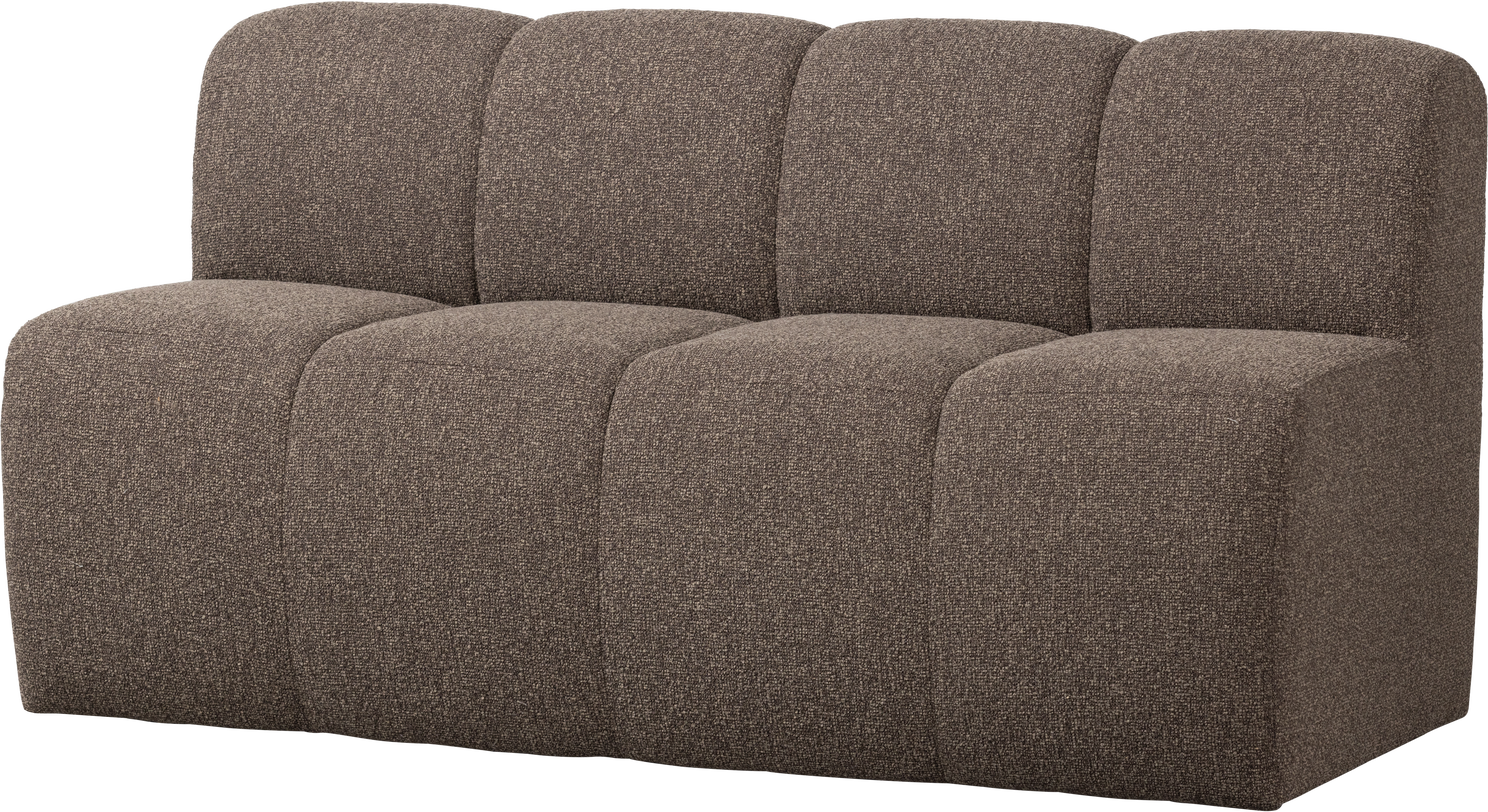 Sofabænk   Spisebænk Woood Mojo 164   Med Ryglæn   Brun Melange Bouclé  Fast Polstring  100  Polyester