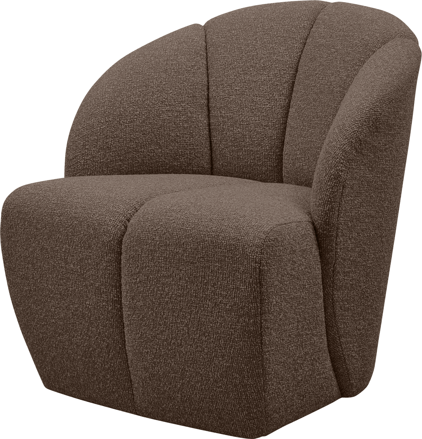 Lænestol Woood Mojo Drejelig Bouclé Brun Melange 100 Polyester Martindale 100 000 Kompakt H75xb68xd77