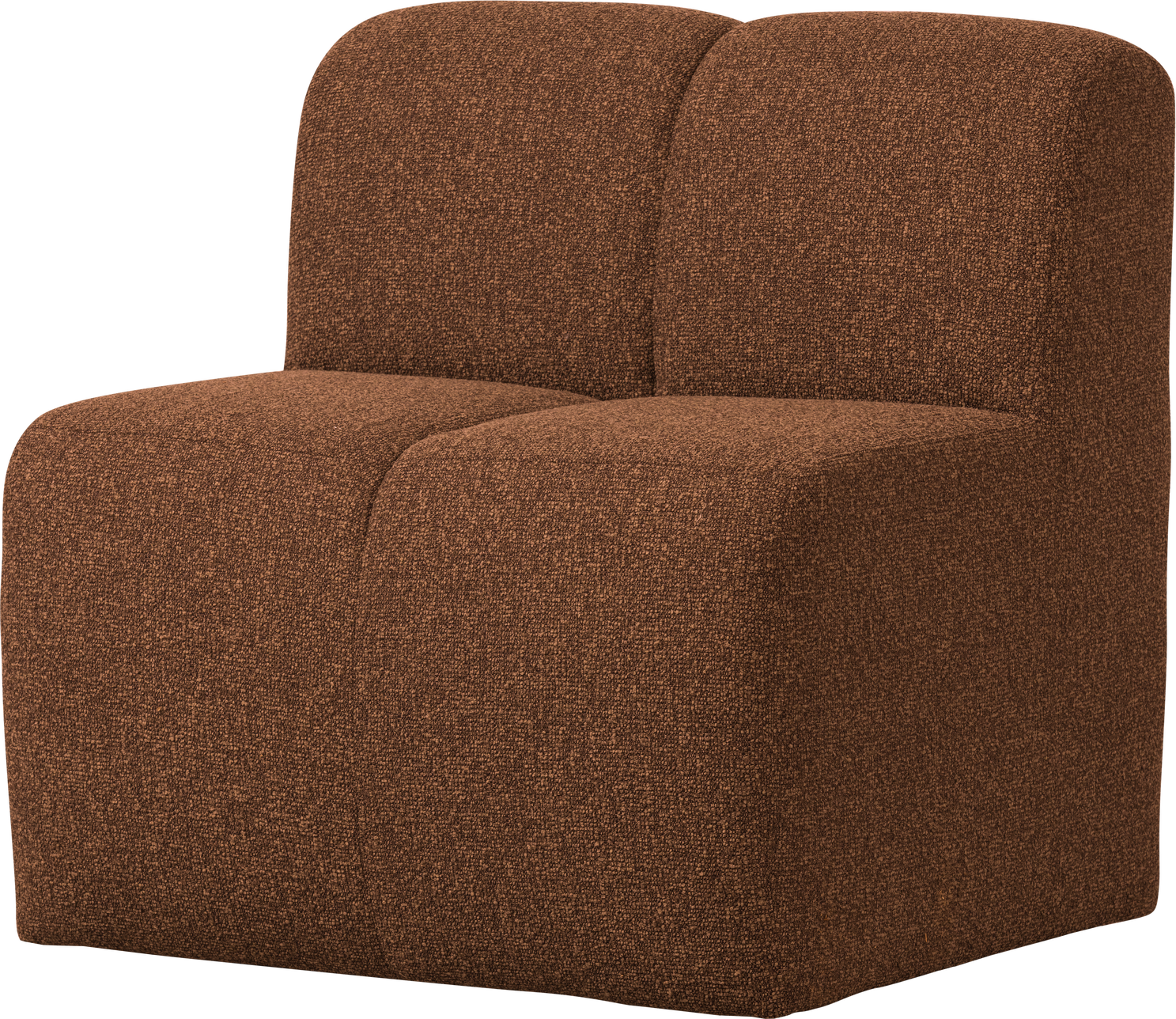 Spisebænk Sofabænk Woood Mojo Med Ryglæn  Bouclé 100  Polyester Rustbrun  Kompakt B84 D73 H83
