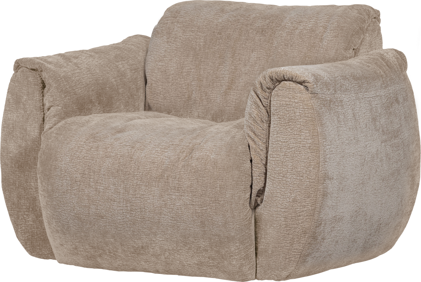 Lænestol Woood Baggy Drew 3d Chenille Stof Sand 100 Polyester B104