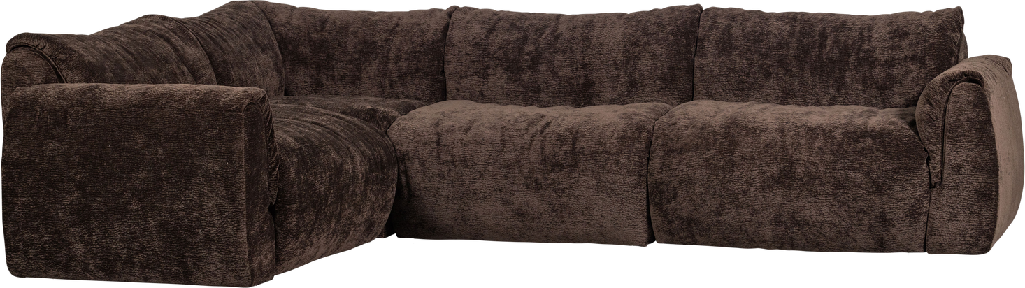 Venstrevendt Hjørnesofa Woood Baggy 301x210 Mørkebrun Drew 3d Chenille Polyester Martindale 100 000