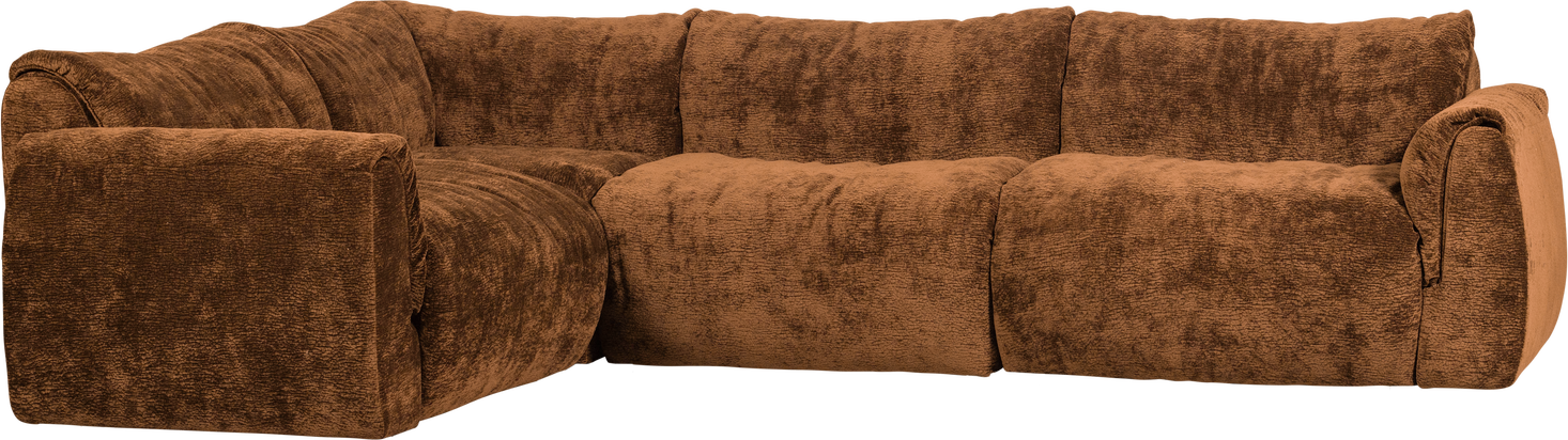 Hjørnesofa Venstrevendt Woood Baggy 301x210 Brun Drew Teksturstof 3d-mønster 100 Polyester