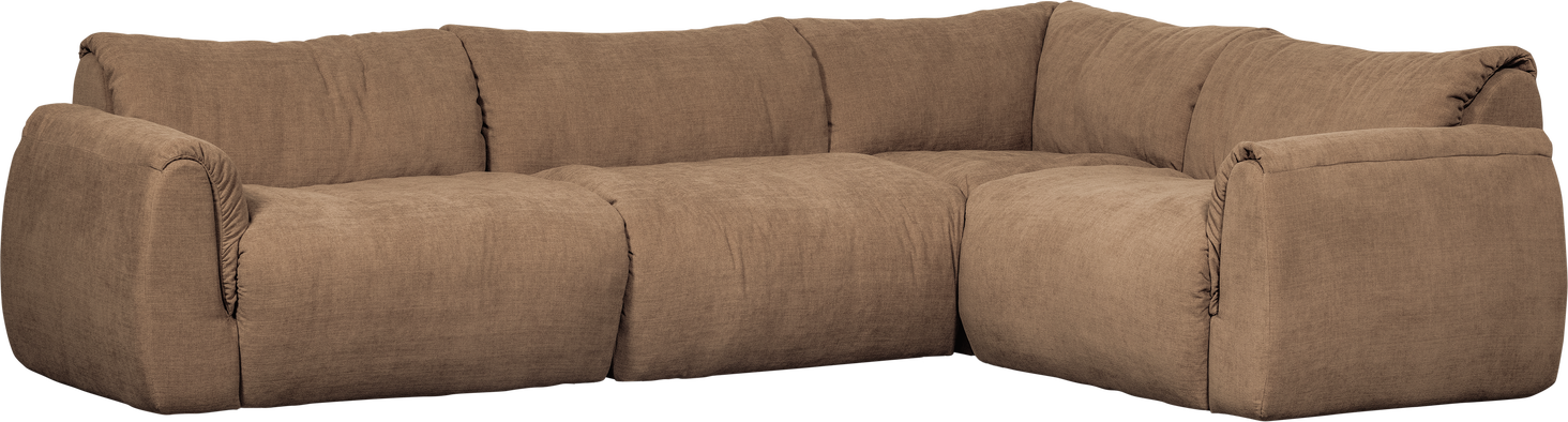 Hjørnesofa Højre Woood Baggy 301ã 210 Brun Ocean Vævet Polyester Dun Toplag