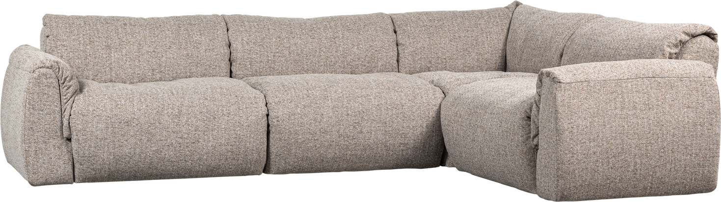 Hjørnesofa Højrevendt Woood Baggy 301x210 Natur Melange Vævet Stof Skum Fjerfyld