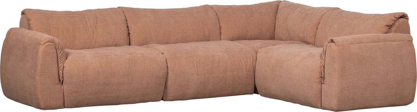 Hjørnesofa Woood Baggy Højre Old Pink Ocean Vævet Stof 100 Polyester 301x210 Modulopbygget