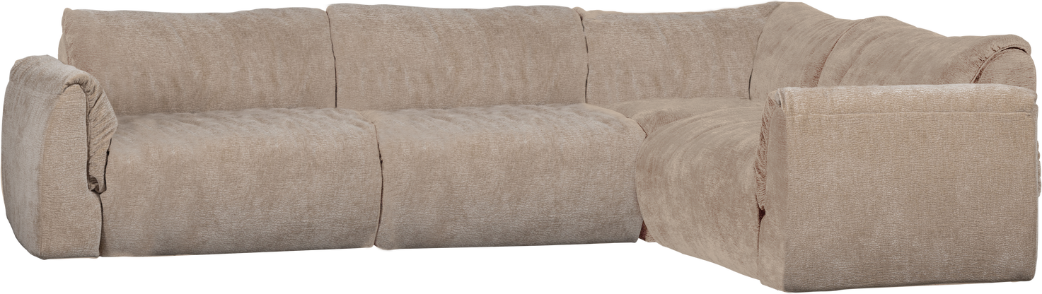 Hjørnesofa Woood Baggy Højrevendt 301x210 Sand 3d Chenille Polyester Tekstureret