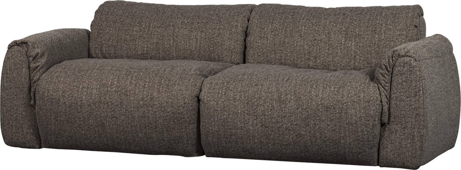 -personers Sofa Woood Baggy Varm Grå Melange Groft Vævet Polyester Blød Men Fast Komfort Dun Silikonefyld B228 Teflon-behandlet