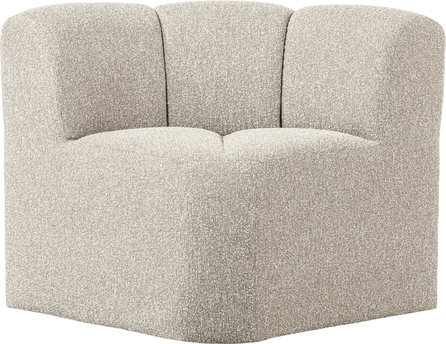 Sofabænk Woood Mojo Hjørne Med Ryglæn Beige Melange Bouclé 83x83x83