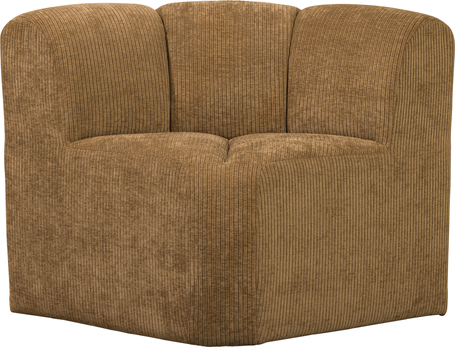 Sofabænk Woood Mojo Hjørne Med Ryglæn  Honninggul Ribstof Fløjlsagtig  83x83