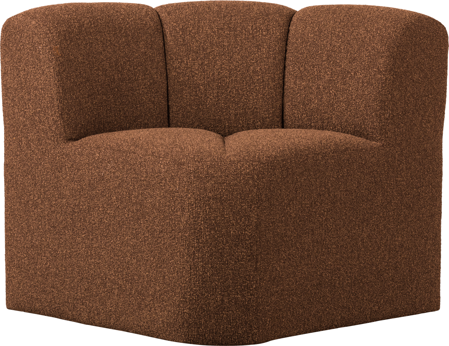Spisebænk Sofabænk Woood Mojo Med Ryglæn  Bouclé 100  Polyester  Rustbrun Melange  83x83