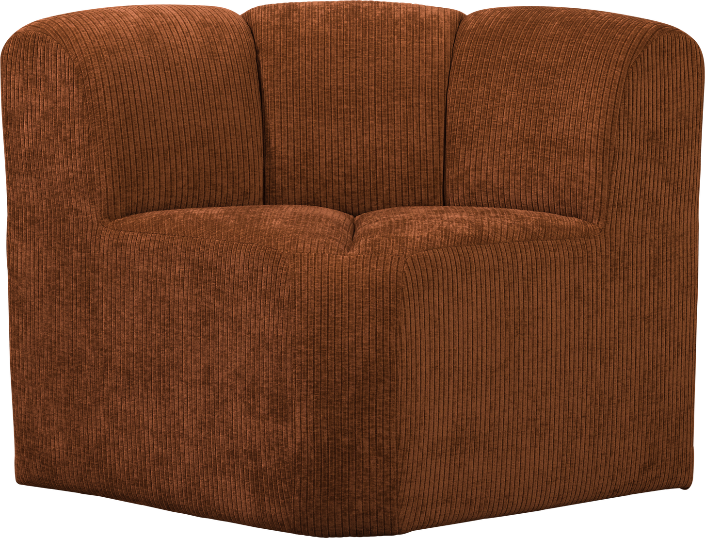 Sofabænk Woood Mojo Rustbrun Ribstof Spisebænk Med Ryglæn Hjørnevariant 83x83x83