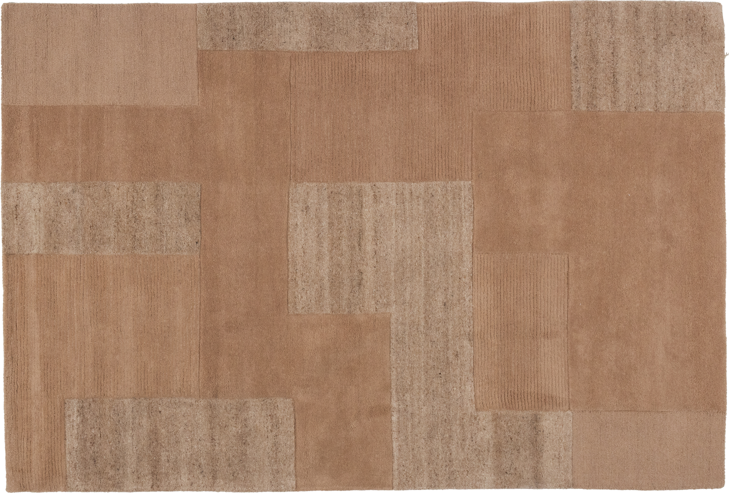 Håndvævet Gulvtæppe Woood Collection 50 Uld 50 Bomuld Sand 170x240