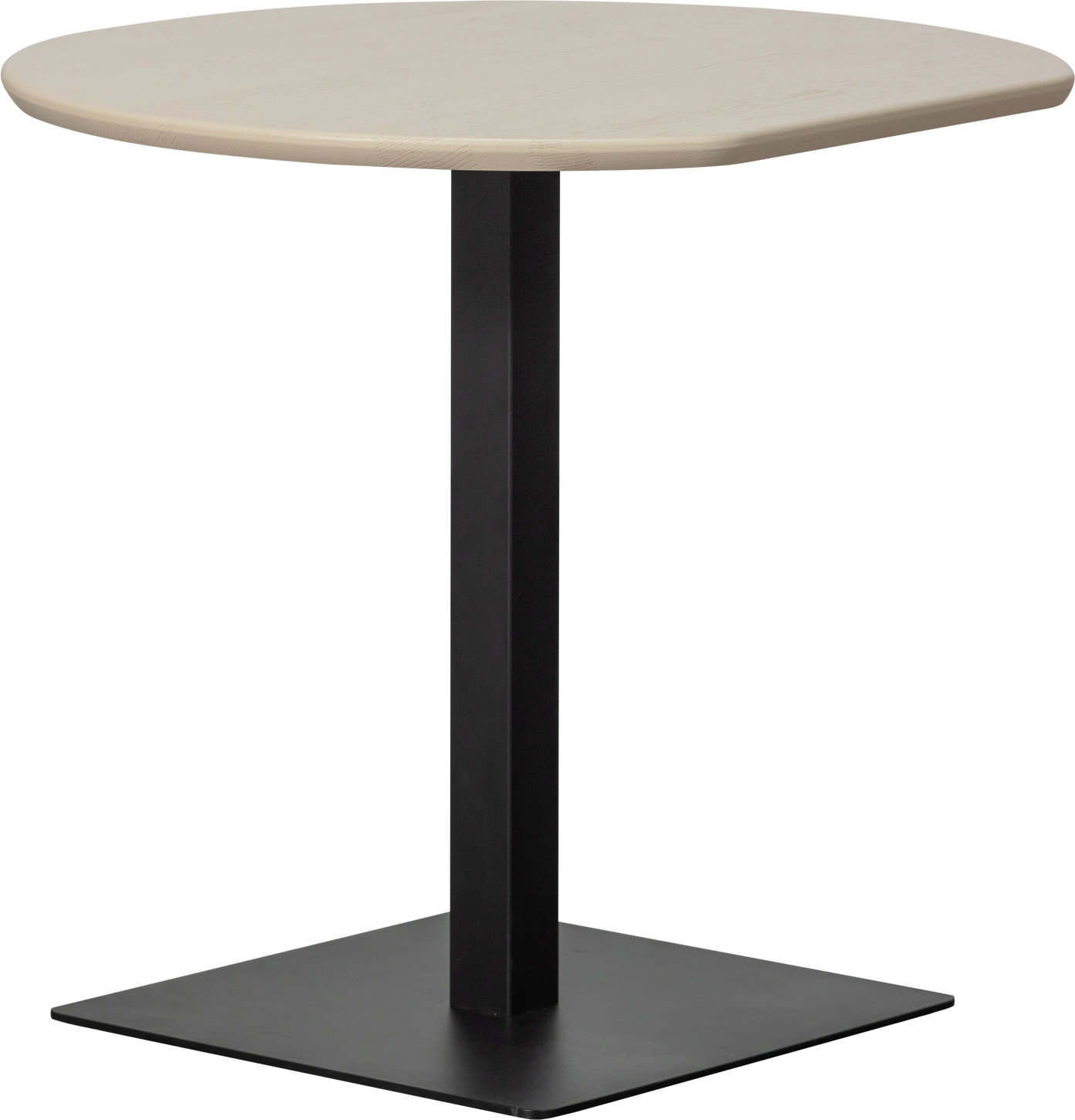 Cafébord Woood Tablo Egetræ Bordplade Grå Lak Sort Pulverlakeret Metalstel H74 Bordplade 79x73 Fsc Mix