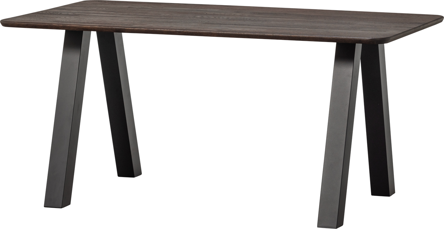 Spisebord Woood Tablo 160x90    Egetræ Med Let Børstet Overflade  Mystik Brun  Pulverlakerede Metalben  Fsc Mix-certificeret