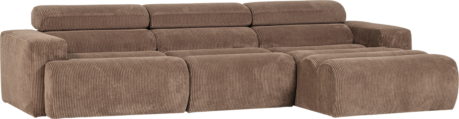 Loungesofa Højrevendt Woood Novi Ribstrikket Ronni-stof Taupe 300x173