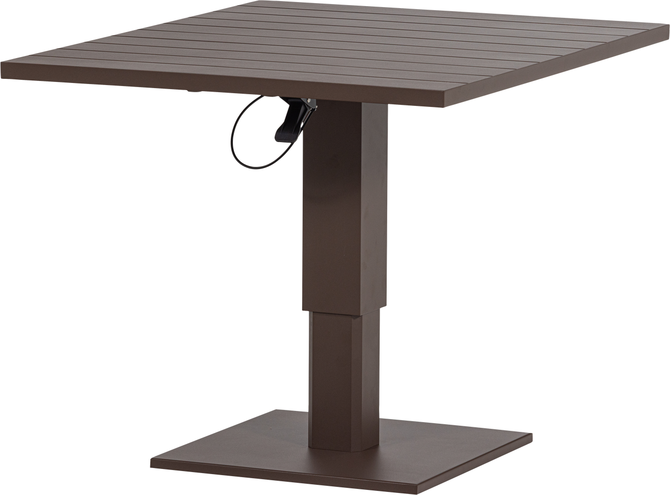 Udendørs Barbord Højbord Woood Collection Justerbart H77 52 Brun Pulverlakeret Aluminium 100x80