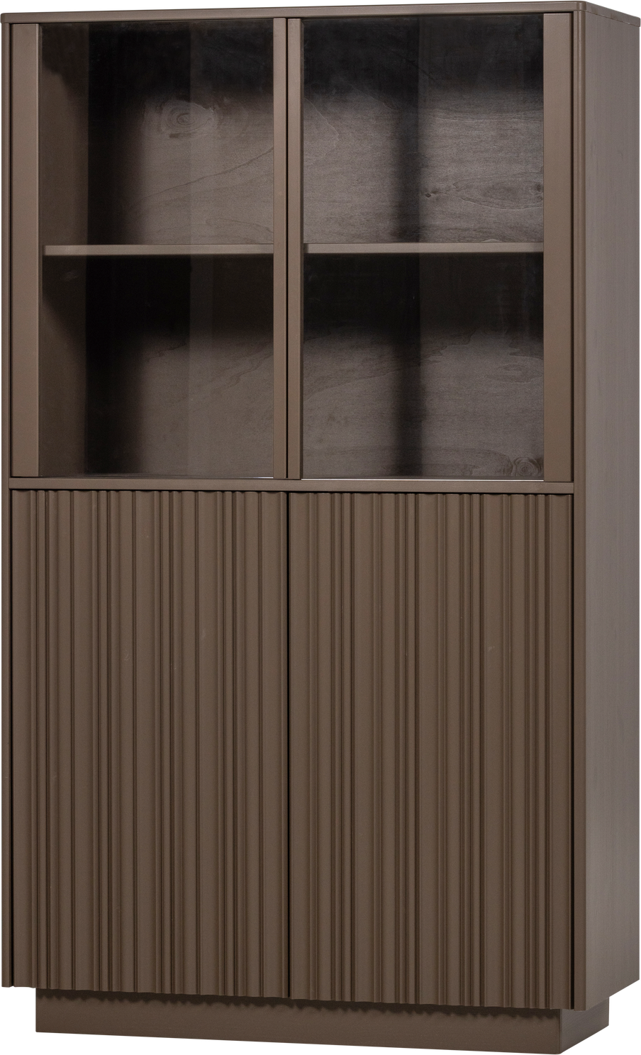 Vitrineskab Woood Nova Truffle Brown Slebet Fyrretræ Glasparti Lukket Opbevaring H172xb102xd40 Fsc Mix