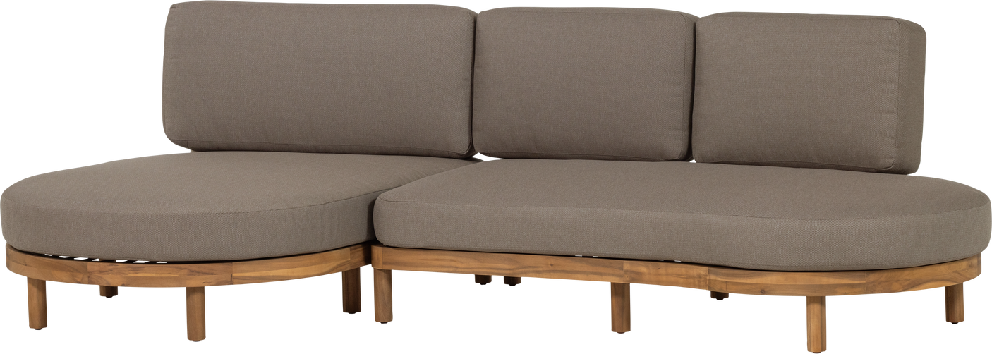 Udendørs Hjørnesofa Woood Collection  Fsc-akacietræ  Sand Udendørspolstring  -bestandig  Fugtafvisende  H83ã B300ã D100    Venstrevendt