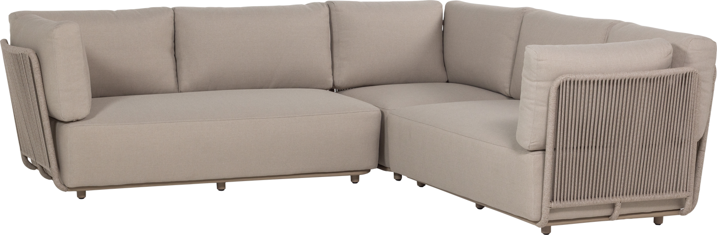 Udendørs Hjørnesofa Loungesæt Woood Collection 269   269   Naturlig  Metal Polyester-reb  Udendørsstof