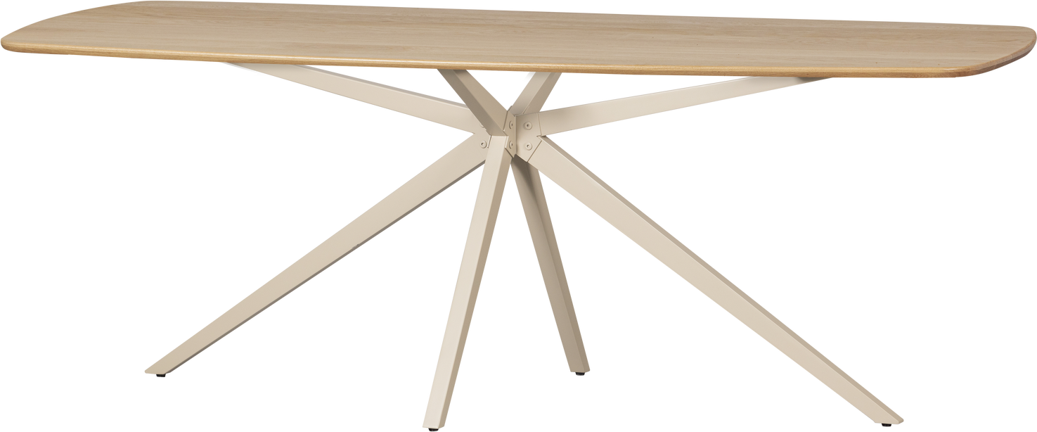 Spisebord Woood Tablo Ovalt 220x100   Genanvendt Egetræ  Natur  Pulverlakeret Metalstel