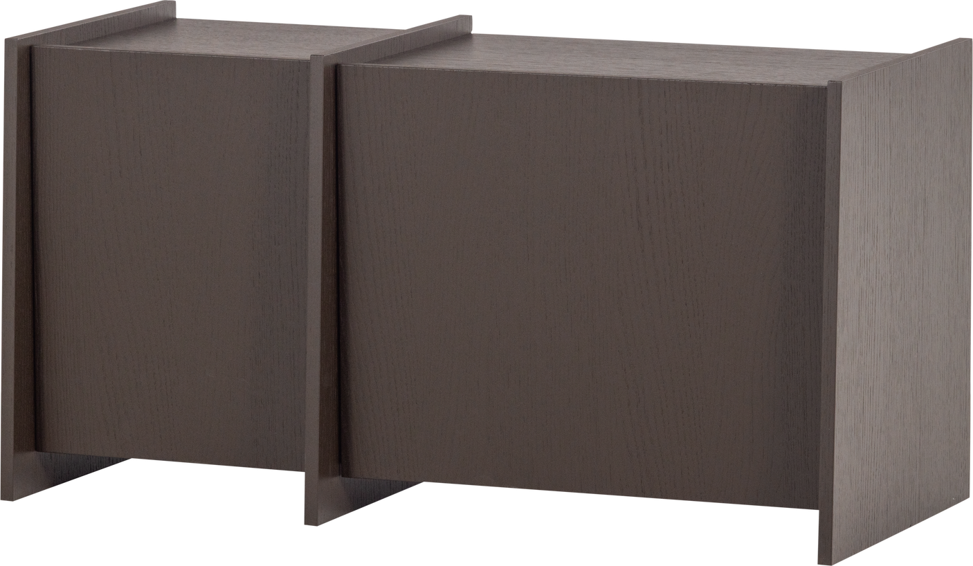 -bord Woood Brock Midtbrun Askefinér 102x44x53 Hylder Kabelgennemføring Fsc-certificeret
