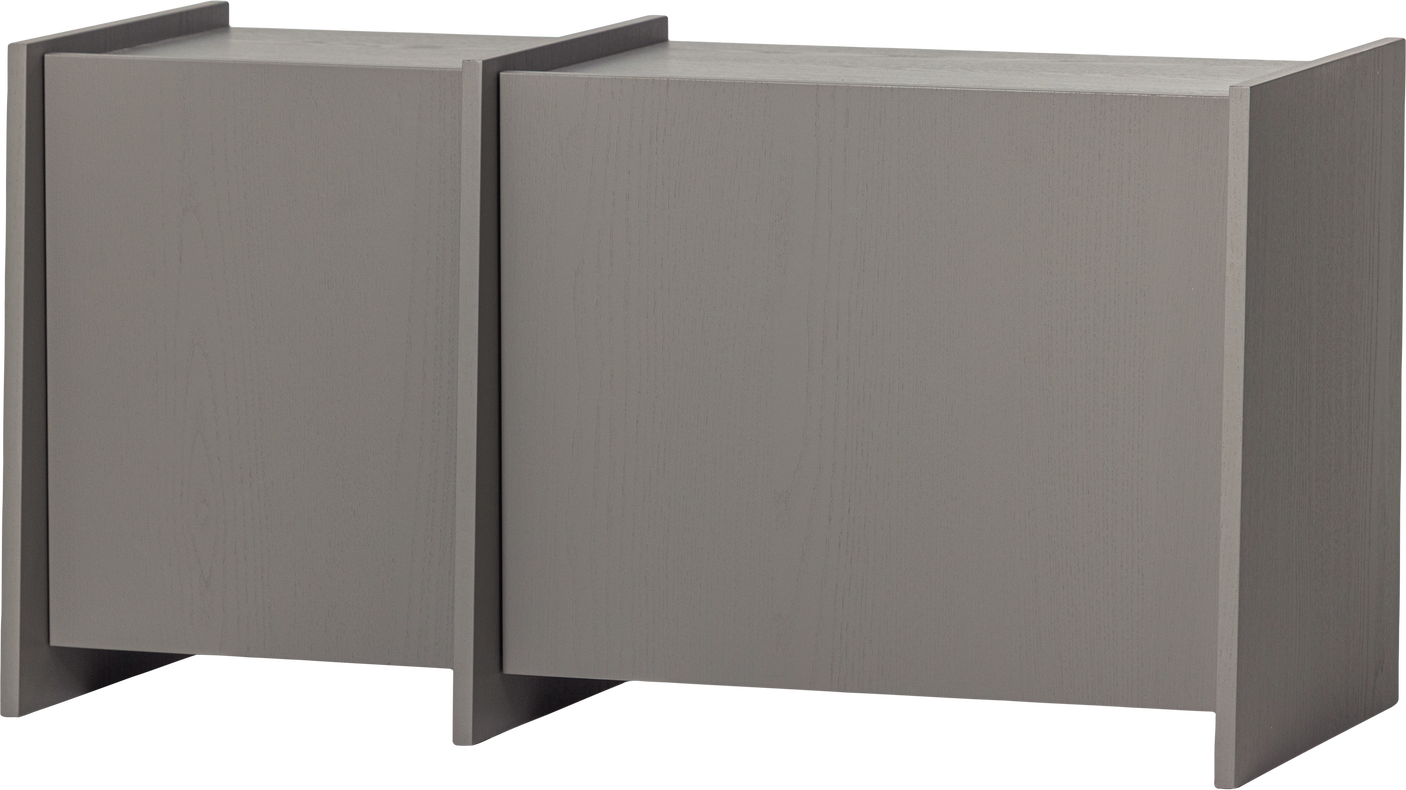 -bord -møbel Woood Brock Varmgrå Askefinér Hylder H53xb102xd44 Fsc