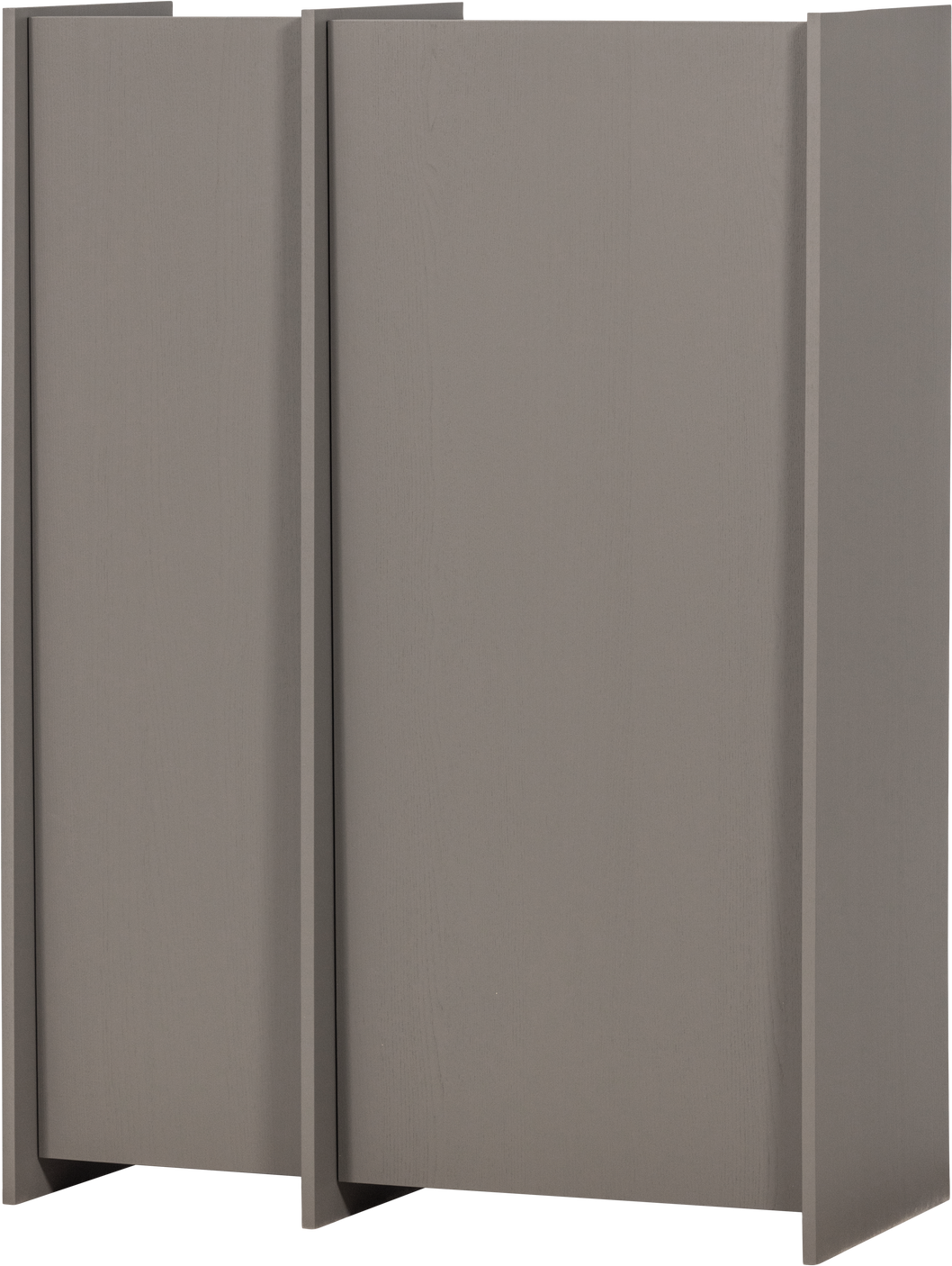 Garderobeskab Woood Brock Varm Grå Askefinér Hylder Fsc H140ã B102ã D44