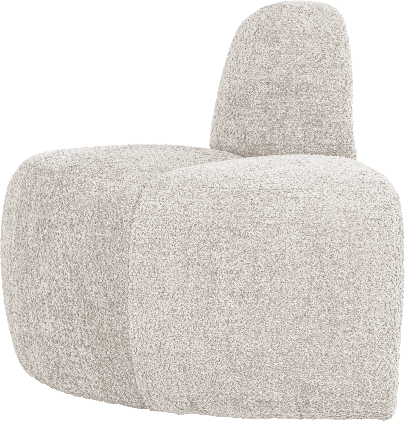 Sofabænk Woood Mojo Ecru Chenille  Hjørne Med Rundt Ryglæn  Fsc Træramme