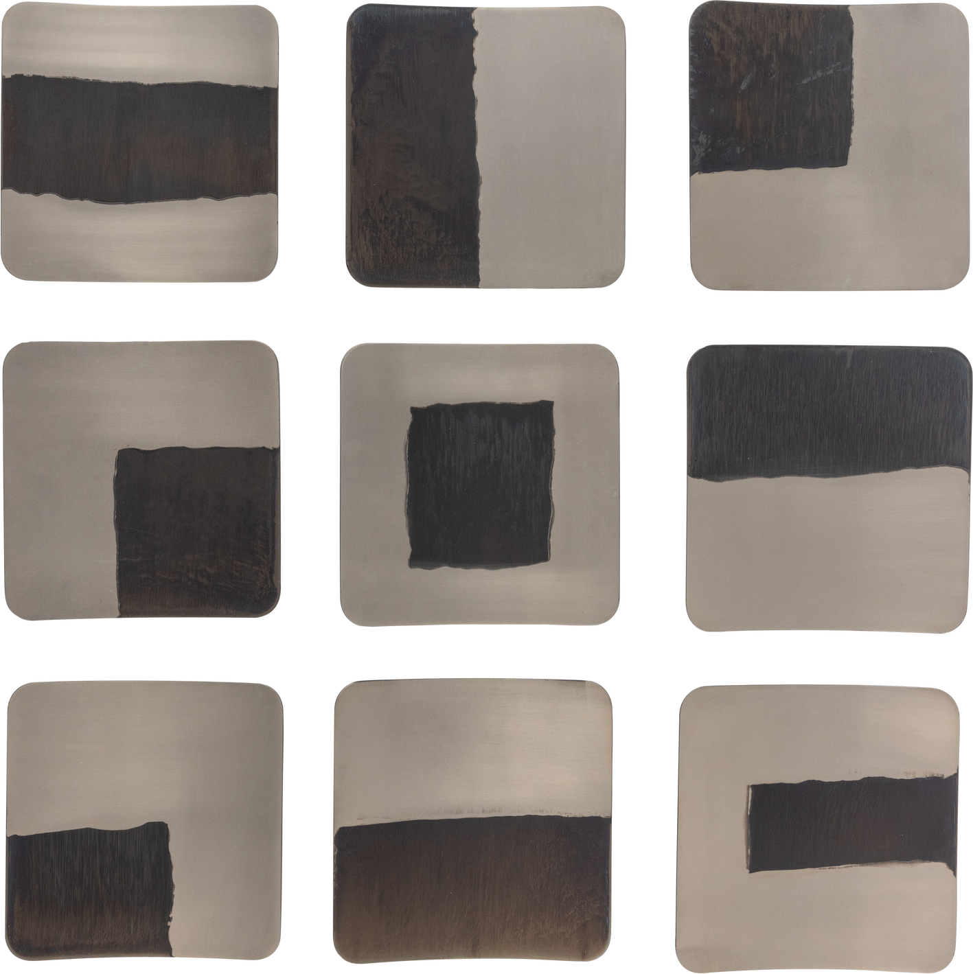 Vægdekoration Woood Collection Metal Nikkelfinish Elementer Sølv 25x25x25